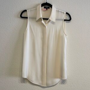 THEORY 100% silk ivory sleeveless shirt top blouse XS/P (0-2)